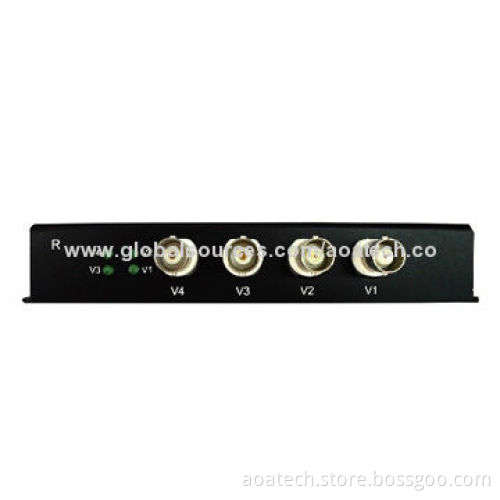 Video to fiber converter, adopts 4-channel digital video and 1-channel data to optical fiberNew